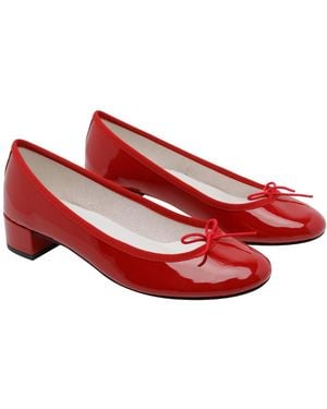 Repetto With Heel Patent Leather/Leather Sole - Red