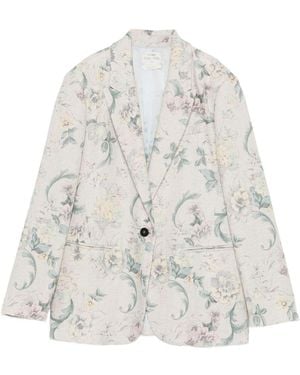 forte_forte Printed Blazer Jacket - White