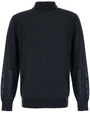 Kangra Turtleneck Ml F.18Gg Merino Extra Fine Wool Tops - Blue