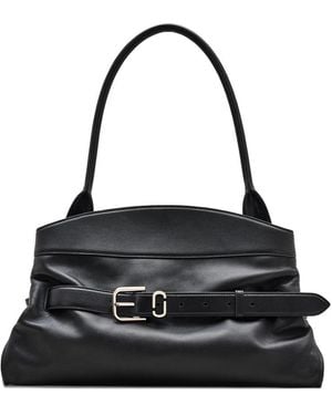 Marc Jacobs Double Top-Handle Leather Tote Shoulder Bags - Black