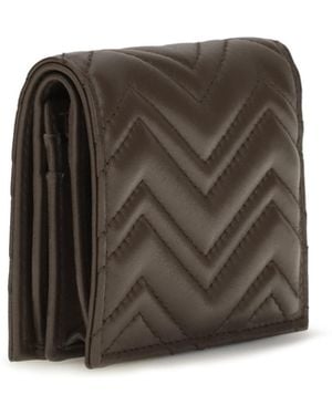 Gucci Wallet Gg Marmont Toasted Calf Leather & Purses - Brown