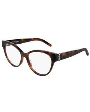 Saint Laurent Eyeglasses Cat Eye Full Rim, Frame And Clear Demo Lenses Lens Slm34005 - Brown