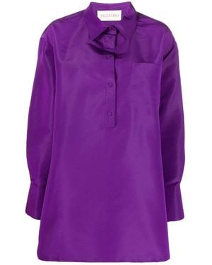 Valentino Long-Sleeve Button-Up Shirt - Purple