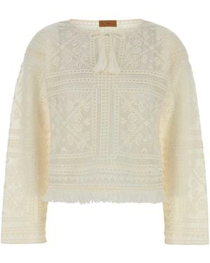 Alanui Crochet Kiss By The Book Jumper - Natural