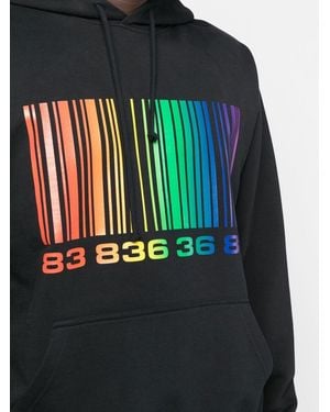 VTMNTS Barcode-Print Pullover Hoodie - Black