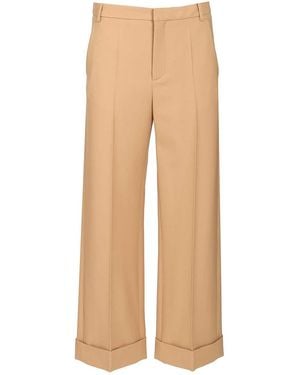 Valentino Garavani Wool Trousers - Natural