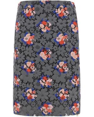 Fendi Bouquet' Lace Skirt - Blue