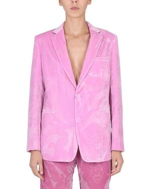 Etro Maxi Paisley Patterned Jacket - Pink
