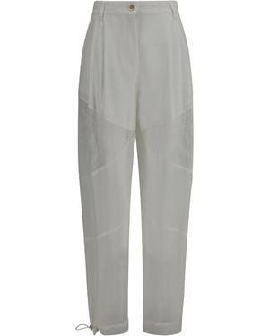 Pinko Nacy Trousers With Lace Inserts Polyester - Grey
