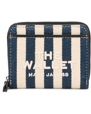 Marc Jacobs Compact Wallet The Stripe Cotton & Purses - Blue