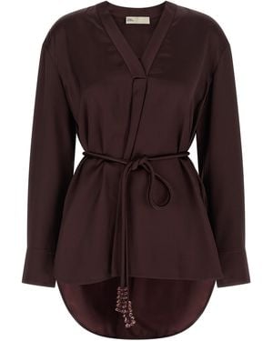 Tory Burch Satin Blouse - Brown