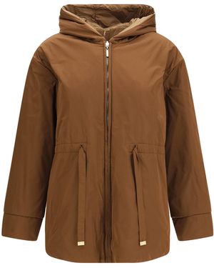 Max Mara Parka Reversible Padded Outer: Polyester Puffer Jackets - Brown