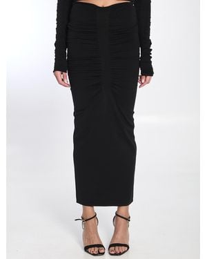 Alexander Wang Ruched Long Skirt - Black