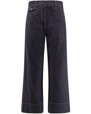 Brunello Cucinelli The Sartorial Square Jeans With Contrasting Stitiching - Blue