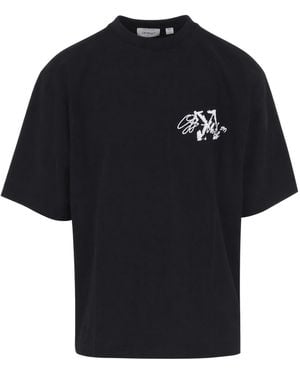 Off-White c/o Virgil Abloh Cotton Arrows Embroidered T-Shirt - Black
