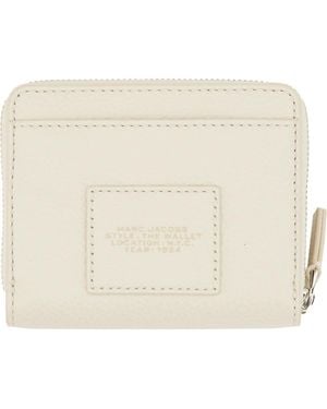 Marc Jacobs Wallet The Compact Mini Leather Cow & Purses - Natural