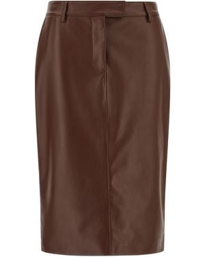 GIUSEPPE DI MORABITO Leather Skirt - Brown