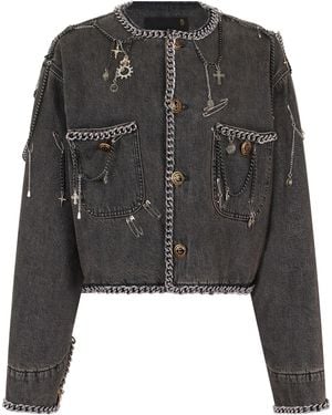 R13 Short Denim Jacket Cotton - Black