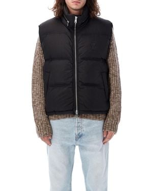 Ami Paris Monogram Patch Down Puffer Gilet - Black