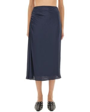 Theory Draped Midi Skirt - Blue
