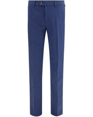 Brunello Cucinelli Cotton Trousers Cotton; Elastane - Blue