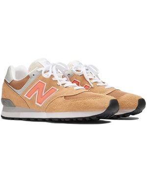 New Balance 576 Made Uk Latte Trainers Shoes - White