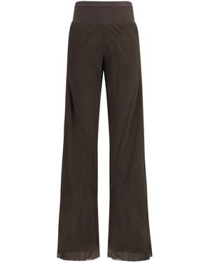 Rick Owens Bias Trousers With A Bias-Cut Outer: Silk; Inner: Cupro - Grey