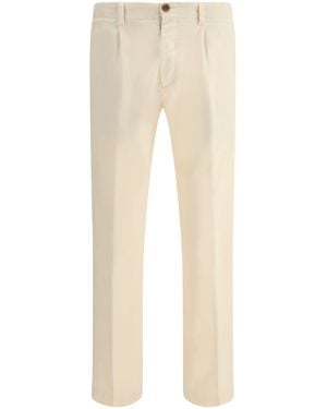 Germano Zama Cotton Slim Trousers - Natural