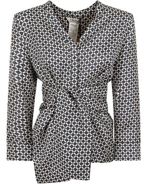 Max Mara Camicia Twill Di Seta Stampa Vittoria - Black