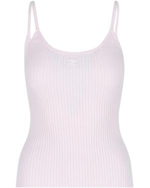 Courreges Top, Thin Shoulder Straps, Round Neckline - Pink