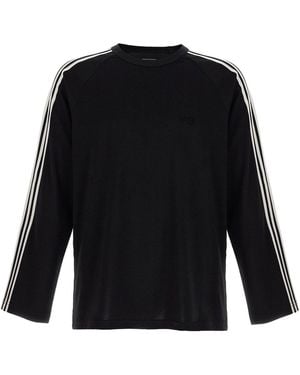 Y-3 3-Stripe Contrast Long Sleeve T-Shirt - Black