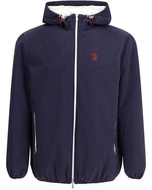 Brunello Cucinelli Waterproof Hooded Jacket - Blue