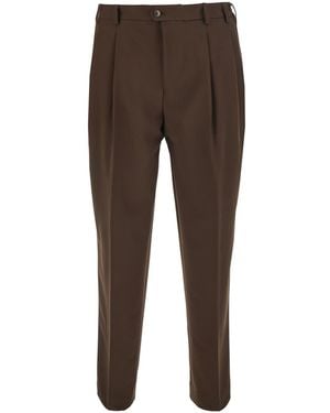 Le Plain Trousers Suit With Pockets And Zip Closure, Tech Fabric, Trousers - Brown