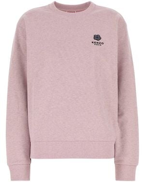 KENZO Melange Cotton Oversize Sweatshirt - Pink