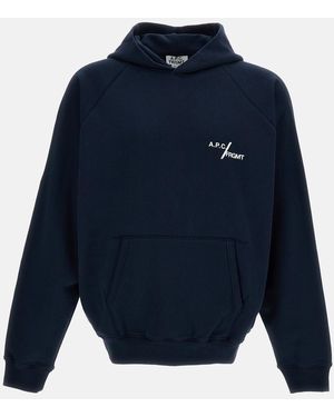 A.P.C. Fragment Cotton Hooded Sweatshirt - Blue
