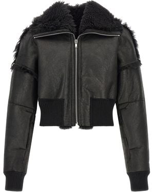 Rick Owens Lamb Fur Leather Jacket Clothing - Black