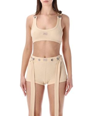 Jean Paul Gaultier Ribbed Patch Bra - Natural