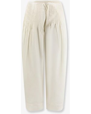 LAMRONS Trousers Wide-Leg Modal - White