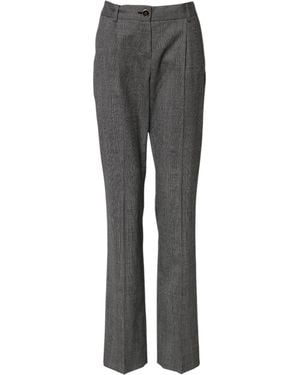 Dolce & Gabbana Plaid Straightleg Pants - Gray