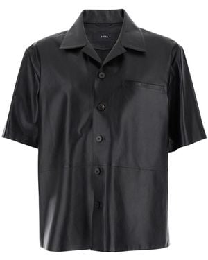 Arma Cave Oversize Shirt With Notched Collar - Black