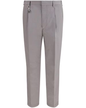 Prada Tailored Cotton Poplin Trousers - Grey