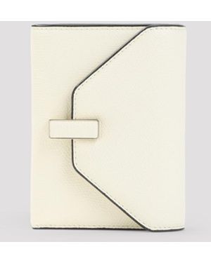 Valextra Iside Wallet Calf Leather Smallleathergoods - Natural