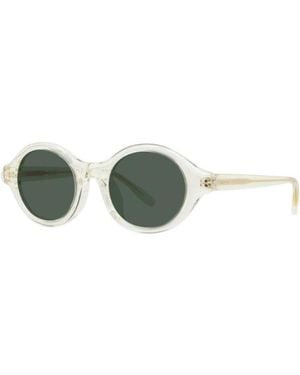 Loewe Sunglasses Square Full Rim, Transparent Pale Frame And Lens Lw40162U57N - Green