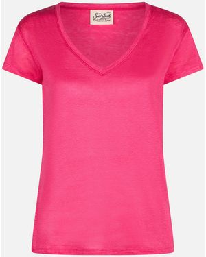 MC2 Saint Barth Fuchsia Eloise Linen T-Shirt __Single__ - Pink