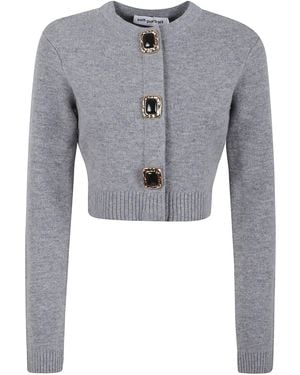 Self-Portrait Wool Cardigan - Gray