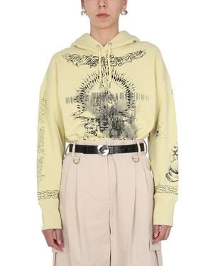 Givenchy Oversize Cotton Sweatshirt With Print - Natural