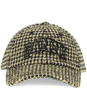 Ganni Woolen Check Cap Hats E Hairbands - Multicolor