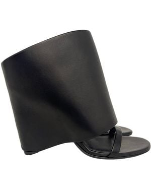 Courreges Sandals Oblique Wedged Shoes - Black