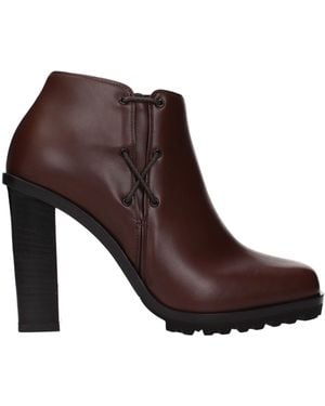 Max Mara Leather Ankle Boots - Brown