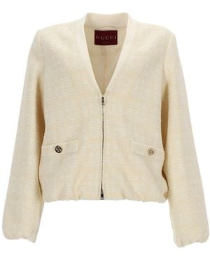Gucci Plaid Jacket - Natural
